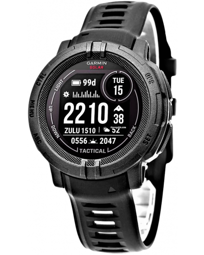 Смарт часовник Garmin - Instinct 2 Solar Tactical, 45mm, черен - 2
